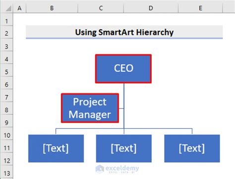 How to create a Hierarchy SmartArt Graphic in Excel Alchemex