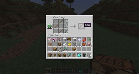 How to create a bow in minecraft