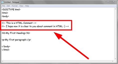 How to create a comment in html