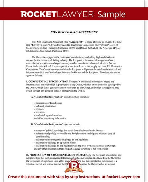 How to create a common non disclosure agreement Others Intellectual