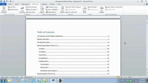 How to create a content page/Index page using MS Word YouTube