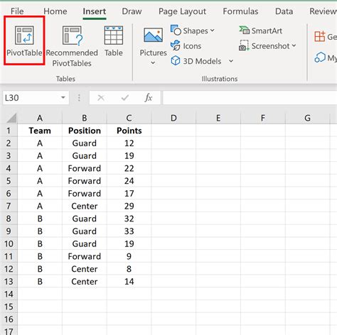 How to create a crosstab in excel