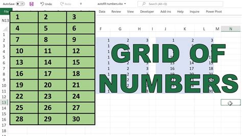 How to create a grid in excel