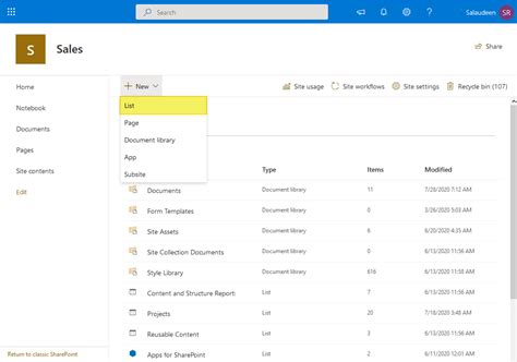 How to create a list in sharepoint