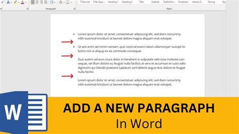 How to create a paragraph in word