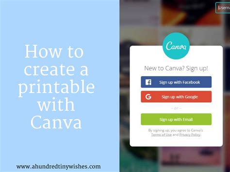 How to create a printable with Canva a hundred tiny wishes