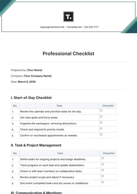 How to create a professional checklist