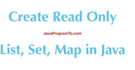 How to create a read-only list in Java? - TutorialsPoint