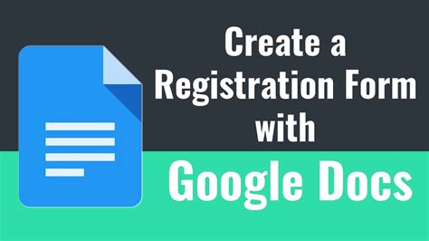 How to create a registration form with Google Docs YouTube