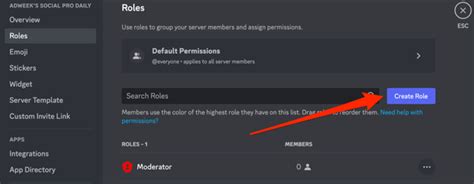How to create a role in discord