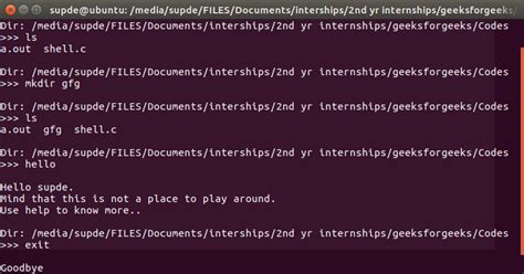 How to create a shell in c