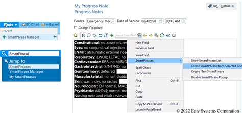 How to create a smartphrase in epic. Epic Production Wait List Confirm Resched : Track Board Log Out Edit Sign My Visits Write Note Remind Me Allergies: No Known Allergies Code: Not on File Adv Dir, POST?: No, No Personalize I GESlicerDicer UpToDate Test Patient PCP: Project Team Inpatient, ACNP, Care Team: Next Appt in Dept: None Dragon Print Secure EpicCare 9 None ZZZtest. TDRtwo 
