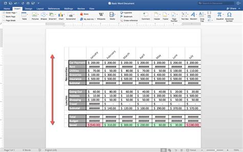 How to create a spreadsheet in word