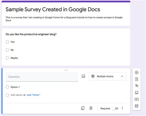 How to create a survey using Google Docs forms (2023)