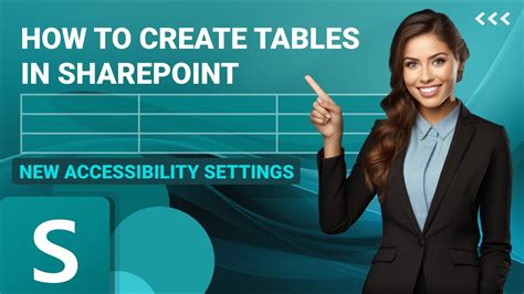 How to create a table in sharepoint