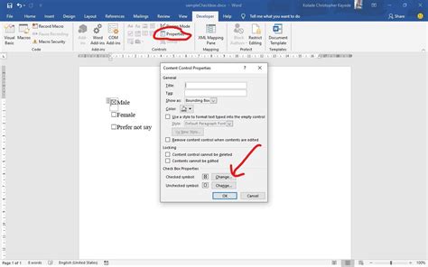 How to create a tick in word