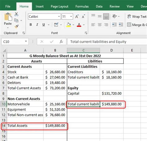 How to create an Excel Balance Sheet Excel Wizard