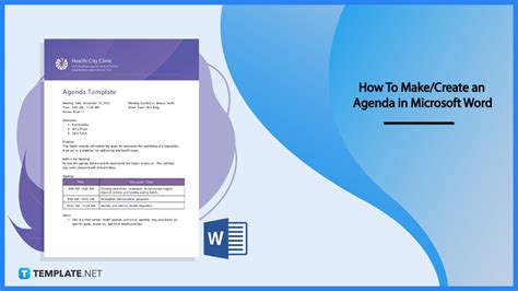 How to create an agenda in word