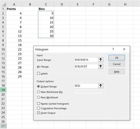 How to create bins in excel