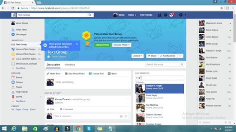 How to create chat group in facebook