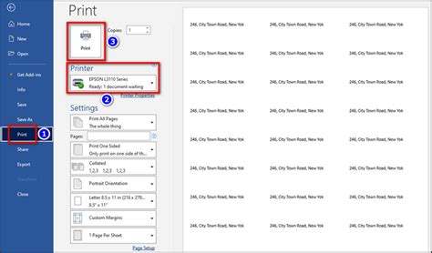 How to create different labels in word