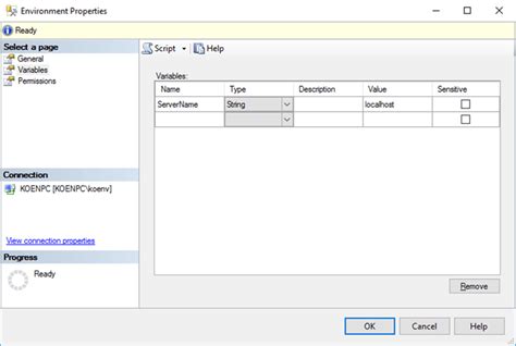 How to create environment variable in ssis