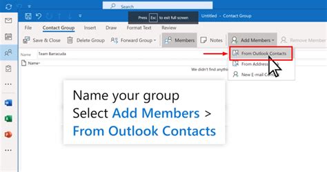 How to create group list in outlook