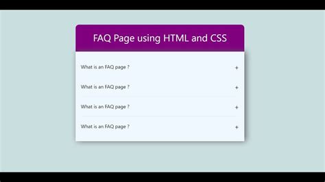 How to create html css faq template design with jquery accordion faq