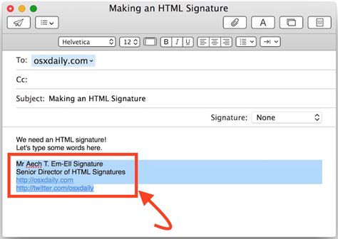 How to create html signature in webmail