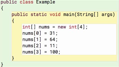 How to create int array in java
