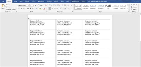 How to create labels in word