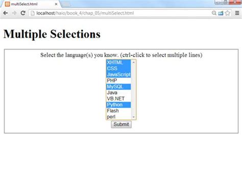 How to create listbox in html
