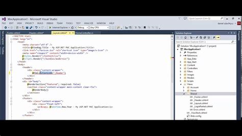 How to create master page in mvc