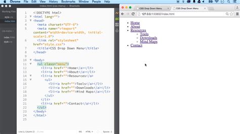 How to create menu in css