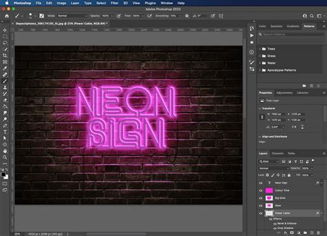 How to create neon sign in photoshop