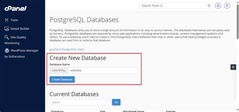 How to create new database in cpanel