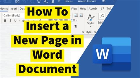 How to create new page in word