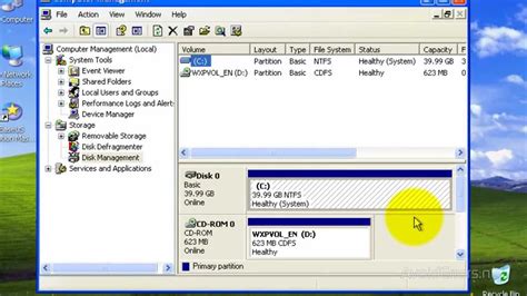 How to create partition in windows xp