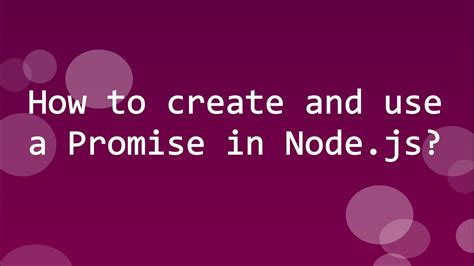 How to create promise in node js