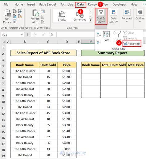 How to create summary report in excel