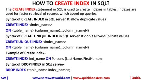 How to create unique index in sql