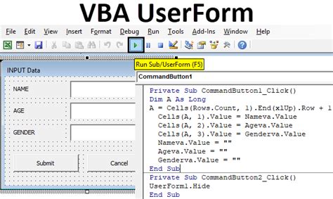 How to create userform in excel vba