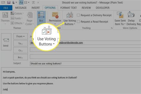 How to create voting poll in outlook