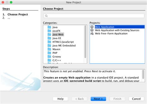 How to create web application in netbeans