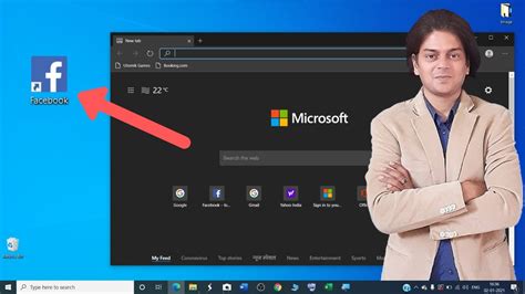How to create website shortcut in edge