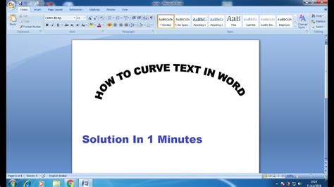How to curve a text in Microsoft word solution in 1 minutes