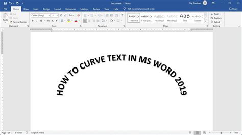 How to curve text in Microsoft word 2019 YouTube