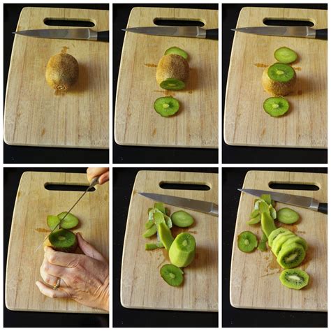 How to cut a kiwi. Step 1: Wash the kiwi under cool, running water. Pat dry with a clean towel or paper towels. Step 2: Place a damp paper towel on your work surface then cover with your cutting board. This … 