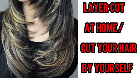 How to cut hair into choppy layers. Take the front portion of your top box section and pull it taught in front of your face. You should keep your hair at a 90-degree angle from your forehead, with your index and middle fingers holding it. Determine the length that you want your shortest layer and trim the tips to that point. 