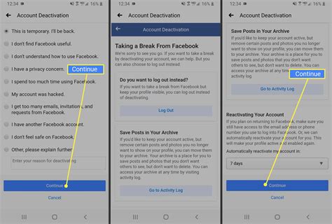 How to deactivate. Temporarily Deactivate Your Facebook Account. This feature isn't available on the Windows app, but it is available on these devices. Select a device to learn more about this feature. You can deactivate your Facebook account temporarily and choose to come back whenever you want. 